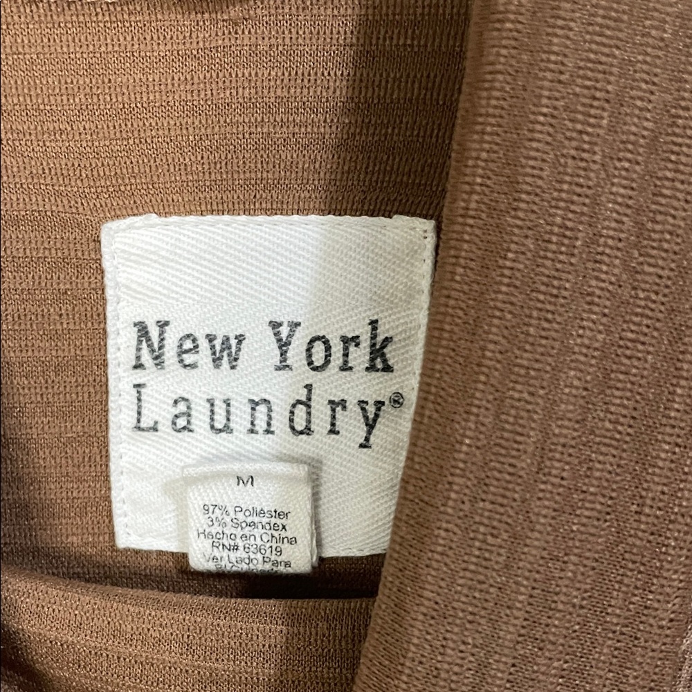 New York & Company Taupe Cowl Neck Knit Tunic Sweater - Picture 2 of 5